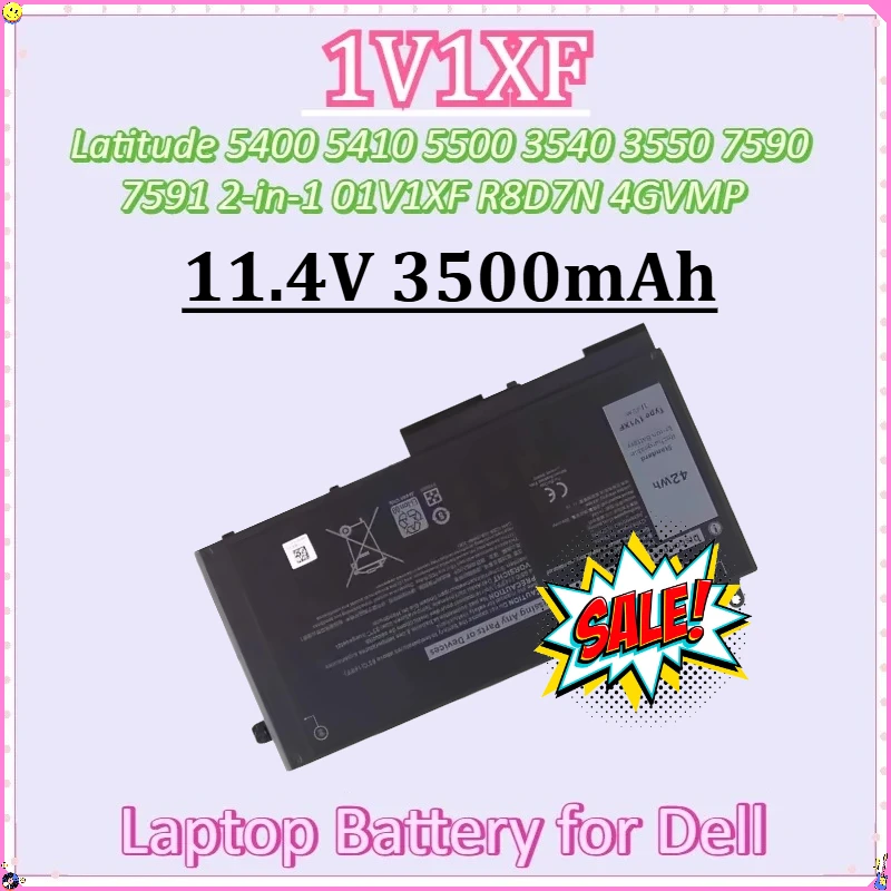

Для Dell Latitude 5400 5410 5500 3540 3550 Inspiron 7590 7591 2-в-1 01V1XF R8D7N 4GVMP Новый 1V1XF 11,4 В 3500 мАч аккумулятор для ноутбука
