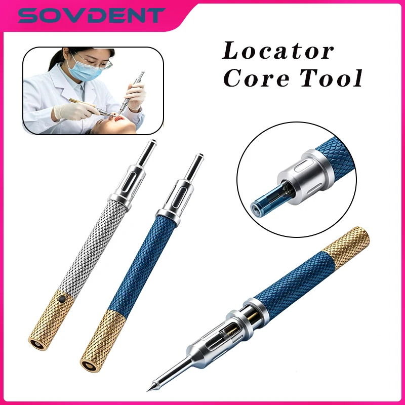 1Pcs Dental Implant Locator Core Tool Universal Insertion Extraction Tool Remove Locator 3 in 1 Core Tool Metal Handle