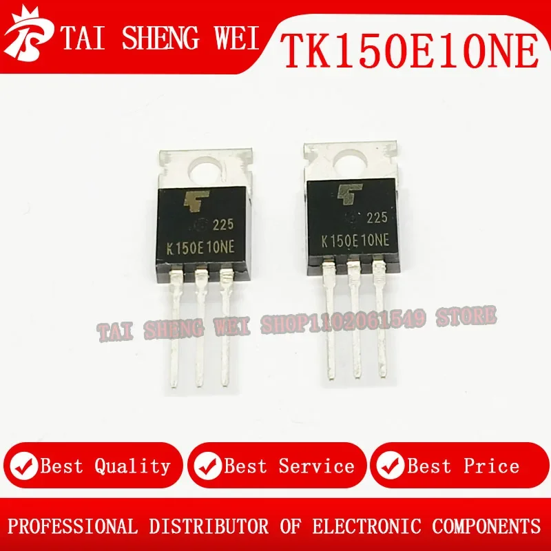 

10pcs, K150E10NE K150E10 TK150E10NE TK150E10 TO220-3 150A 100V TO-220 MOSFET