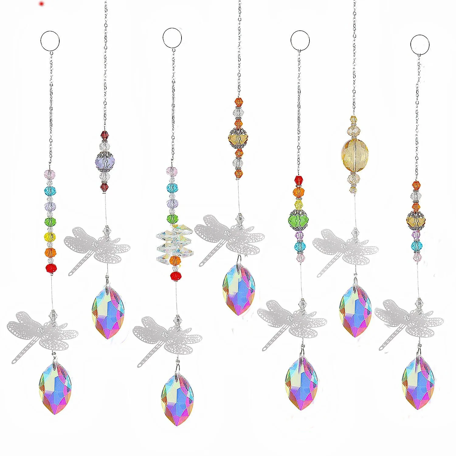 1PC Crystal Suncatcher Hanging Window Dragonfly Pendant Rainbow Maker Feng Shui Home Window Decor Christmas Birthday Gifts