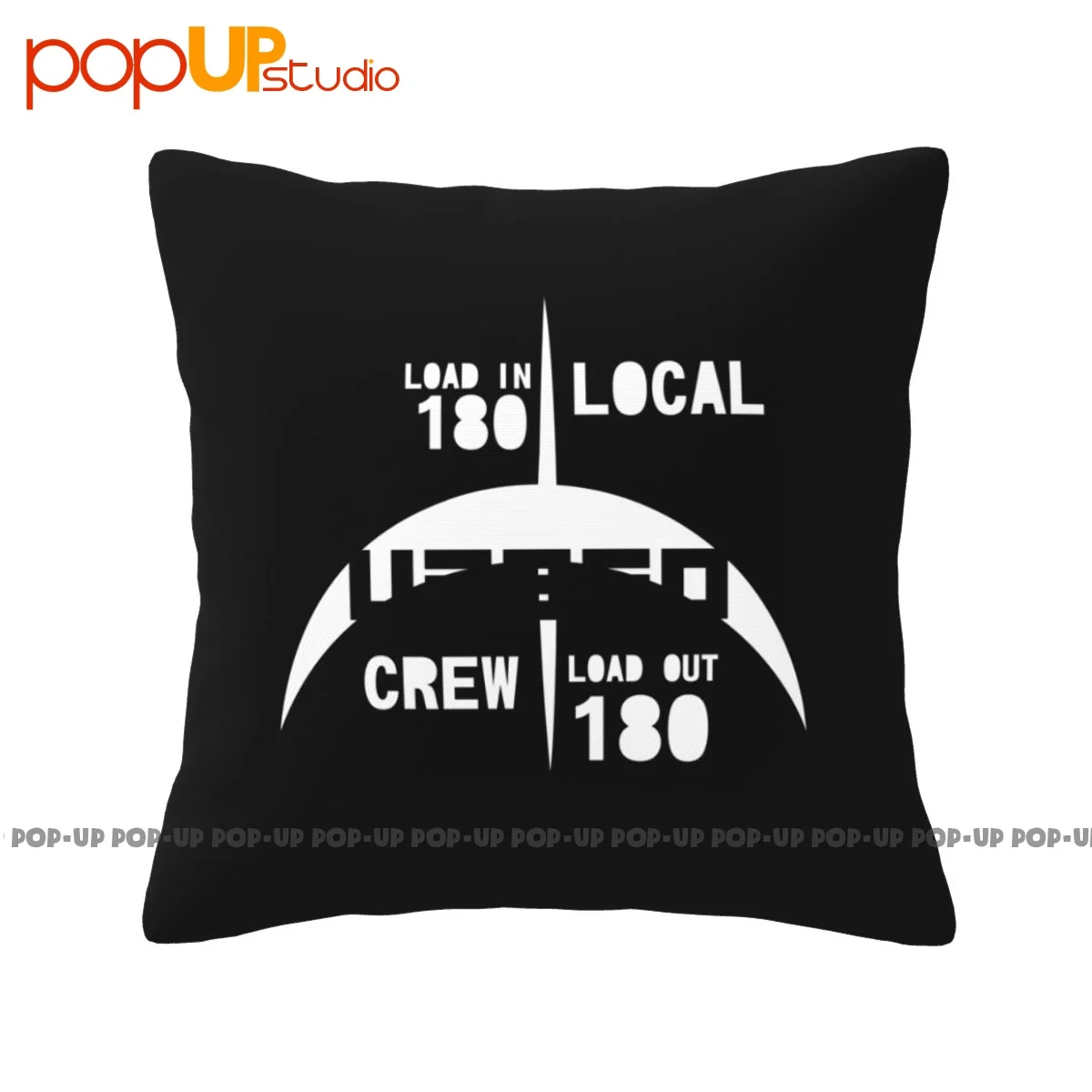 Winter U2 360 Tour Local Crew Green Steel Load In Load Out Pillowcase Throw Pillow Cover Vintage