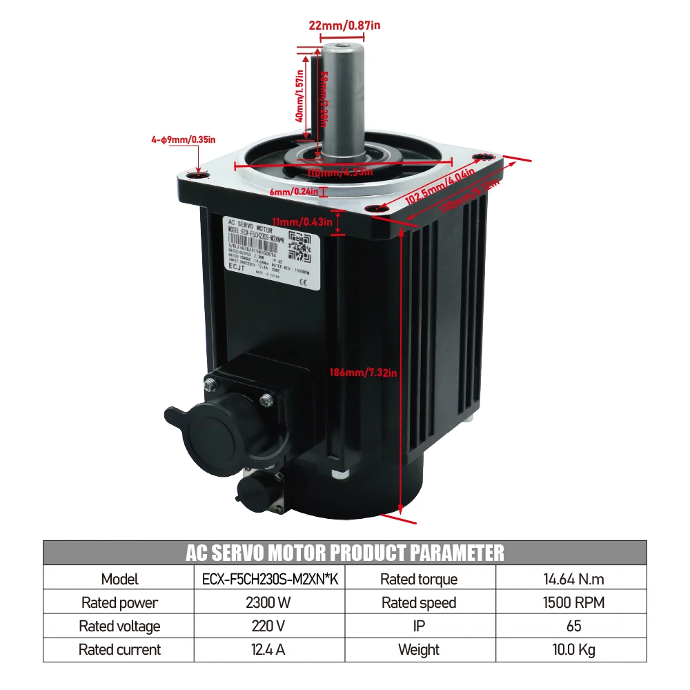 HLTNC 2.3kw محرك سيرفو يعمل بالتيار المتردد ومجموعة تشغيل ECX EtherCAT 220 فولت 3000 دورة في الدقيقة 15N و 3 أمتار كابل 17 بت التشفير المطلق لآلة CNC