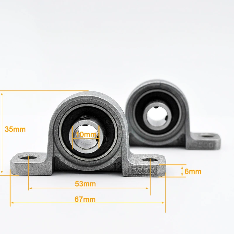 2pcs 10pcs KP000 Inner Diameter 10mm Zink Alloy Pillow Block Bearing Mini Bearings