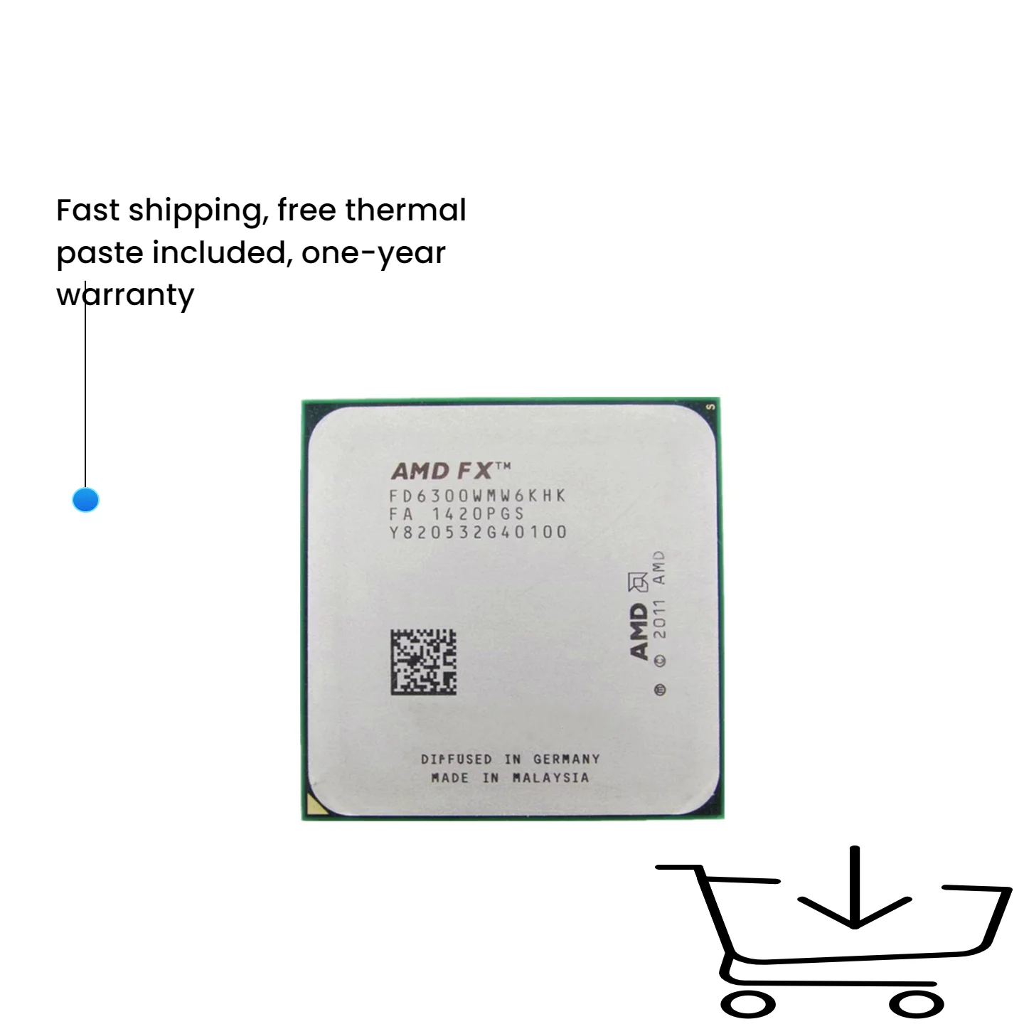 

FX-Series FX6300 FX 6300 3.5 GHz Six-Core CPU Processor FD6300WMW6KHK Socket AM3+