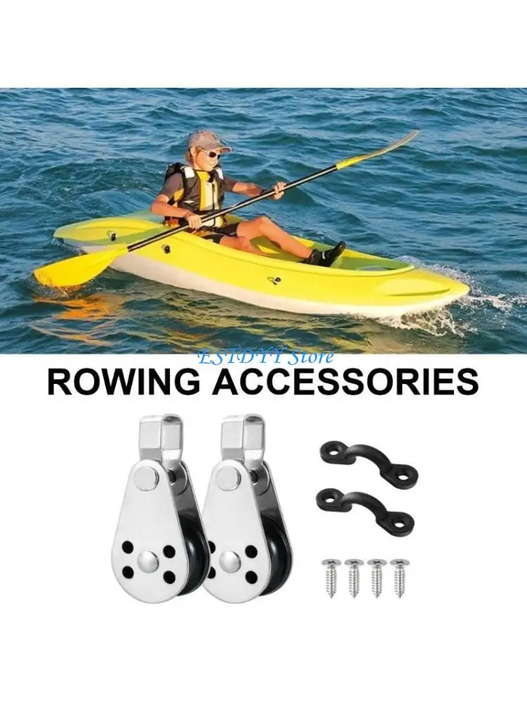 

G6DE Kayak Pad Eye Kits Stainless Steel Boats Pulley Block with Pad Eye Universals Kayak Boats Accessories Enduring