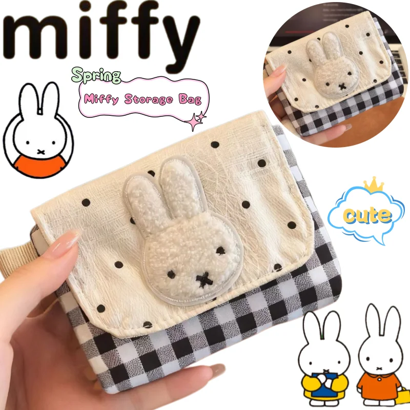 

Miffy Coin Purse Korean-style Cute Wave Dot Rabbit Printed High-value Portable All-match Storage Bag for Men and Women Students