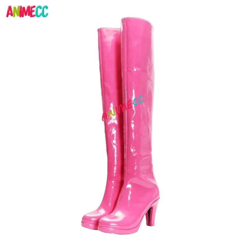 Botas de disfraz de Anime Ai Hoshino, vestido de Lolita, calzado hasta la rodilla para escenario, zapatos de cuero, se acepta personalización