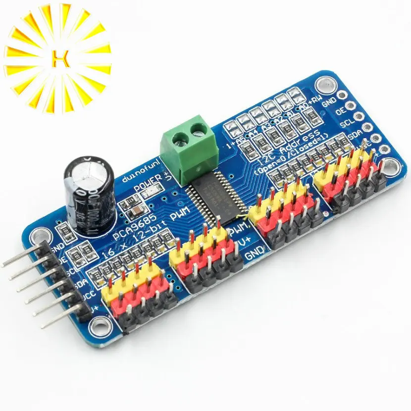 16 Channel 12-bit PWM/Servo Driver-I2C interface PCA9685 module Raspberry pi shield module servo shield Connector