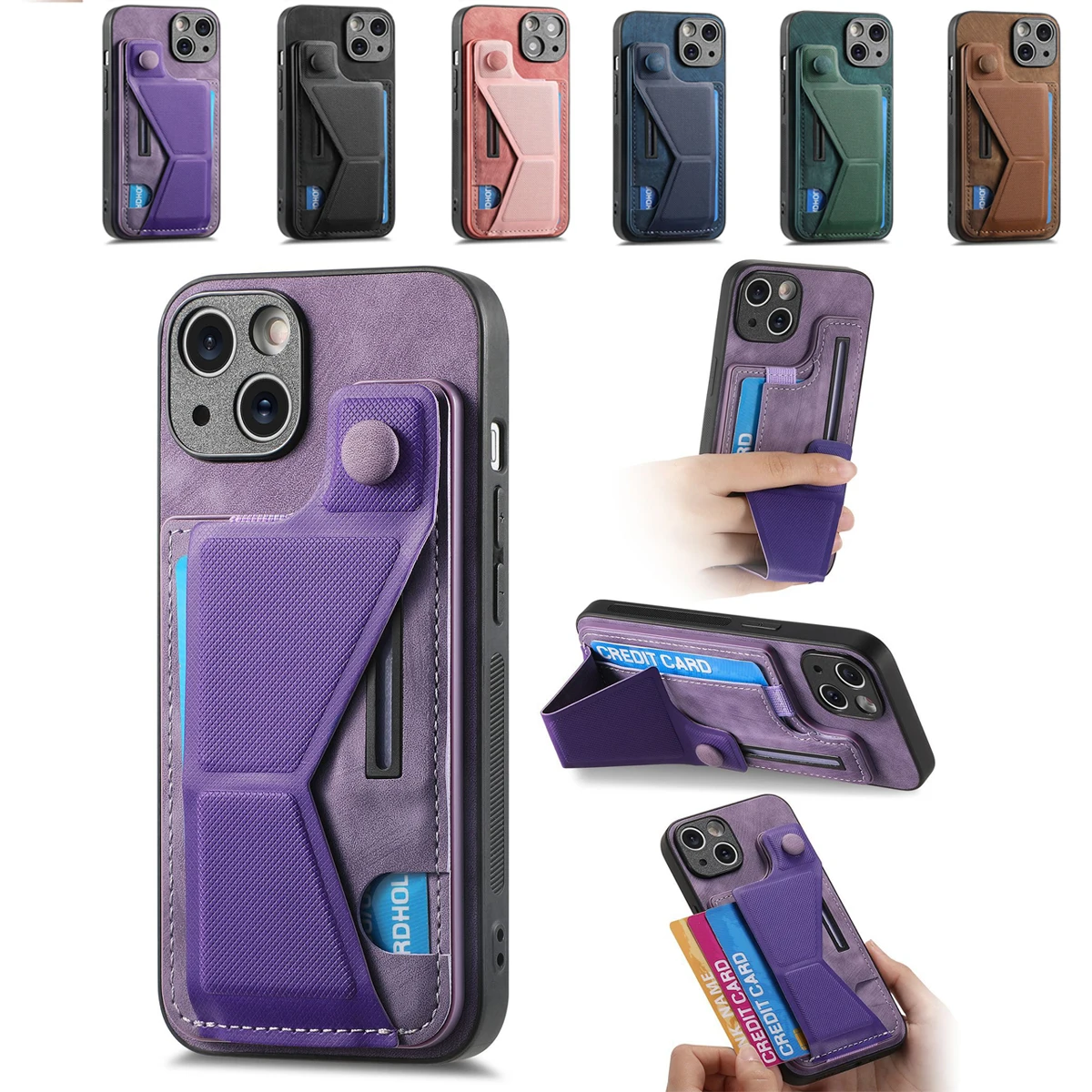 

Multi Function Wallet Card Case For OPPO Reno 12 11 5G 11F 10 Pro Plus 9 Leather Magnetic Holder Wristband Phone Cover Funda