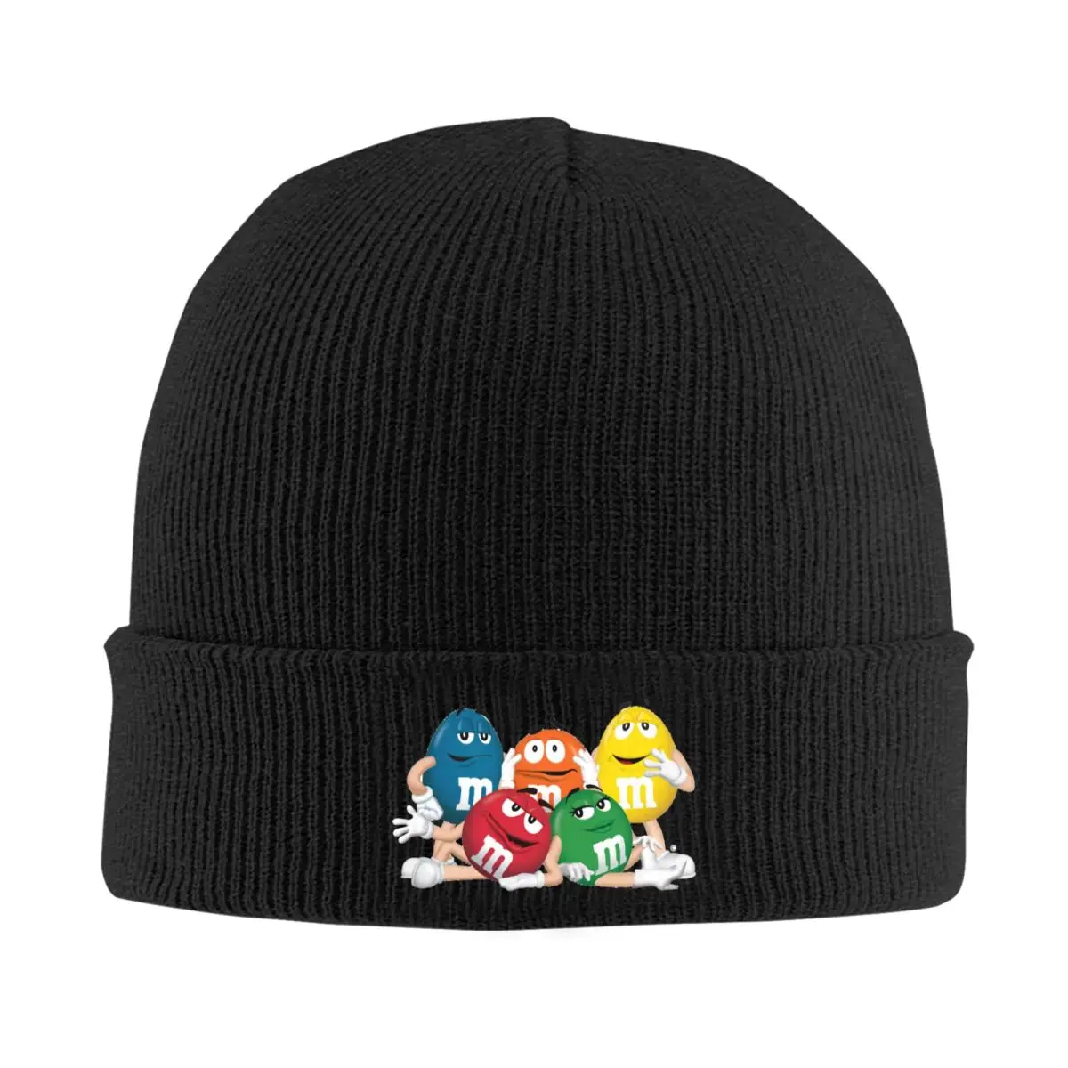 Novelty Kawaii M Chocolate Candy Cartoon Colorful Warm Knitted Hats Ski Cap Beanie Hat Bonnets Skullies Beanies