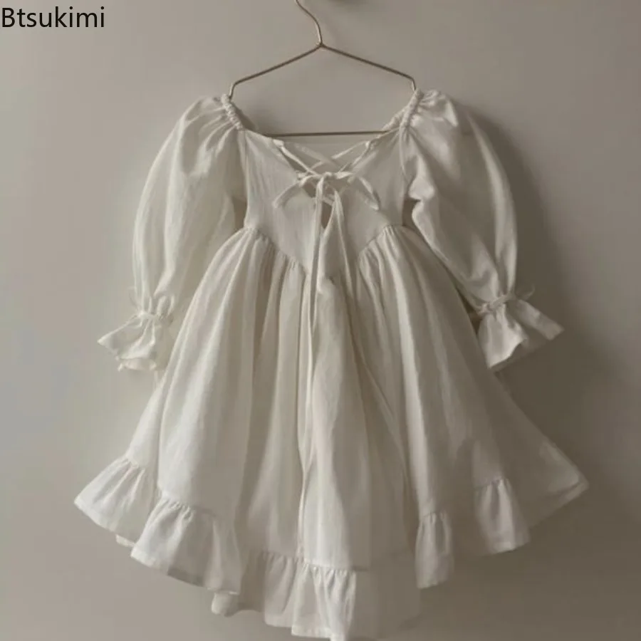 2026 Girl's Dress Spring and Autumn Cotton and Linen Lolita Dress Palace Styles Princess Casual Simple Fashionable Sweet Dress