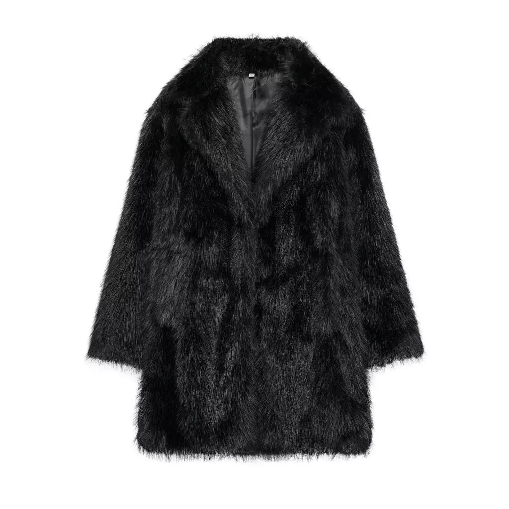 

Winter Joker Style Artificial Fur Effect Coat European American Fashion Trend Women's Outerwear