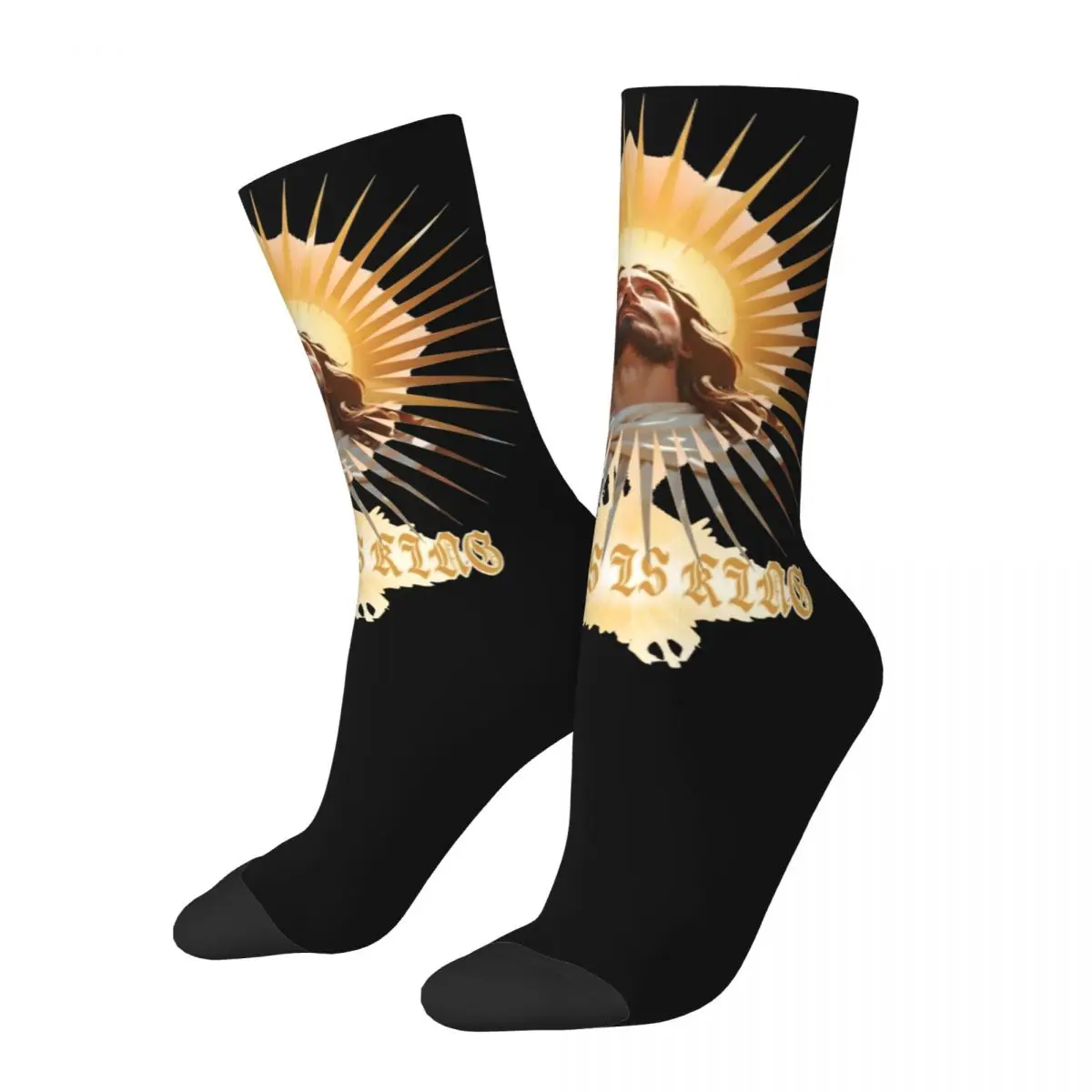 Crazy Design Unisex Jesus Saves Design Dress Socks Religion Christian Merch Crew Socks Super Soft Best Gifts