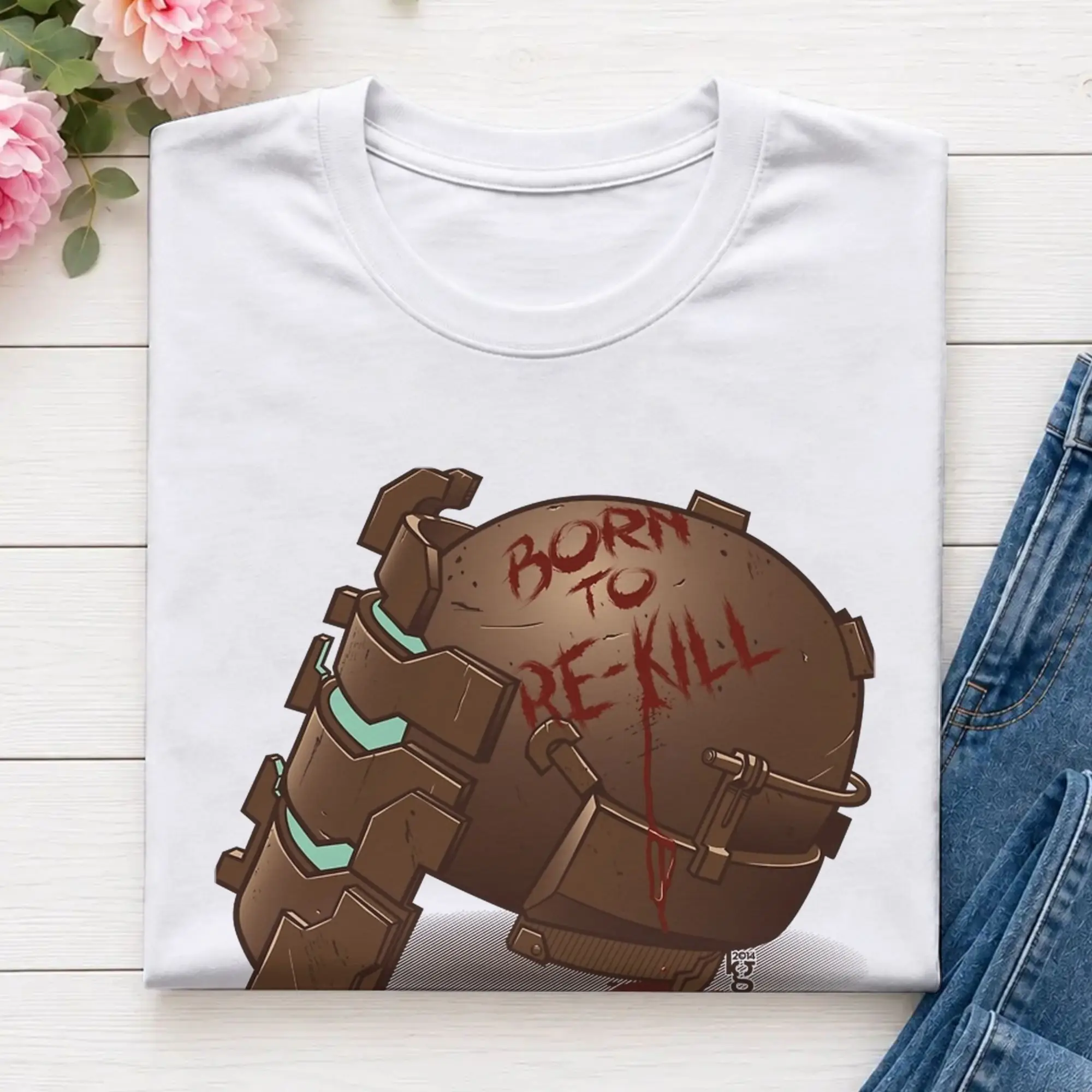 Born To Re-Kill Dead Space Cotton T Shirt For Men Summer  Vintage T-Shirts O-Neck Hipster Tees Oversize Print Tops