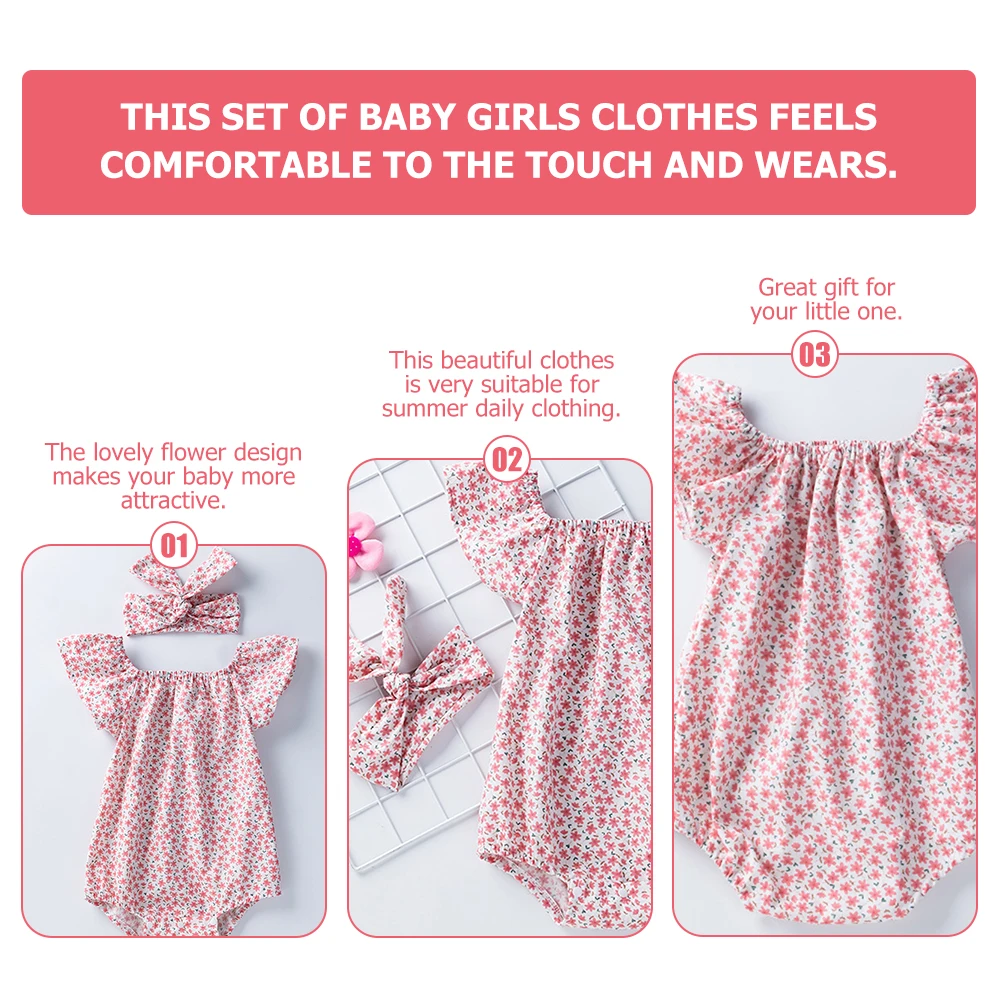 

Jumpsuits Small Flying Sleeve Romper Baby Girls Short Pink Summer Clothes Princess Dress Comfort Cotton Sweet Design Photoshoot