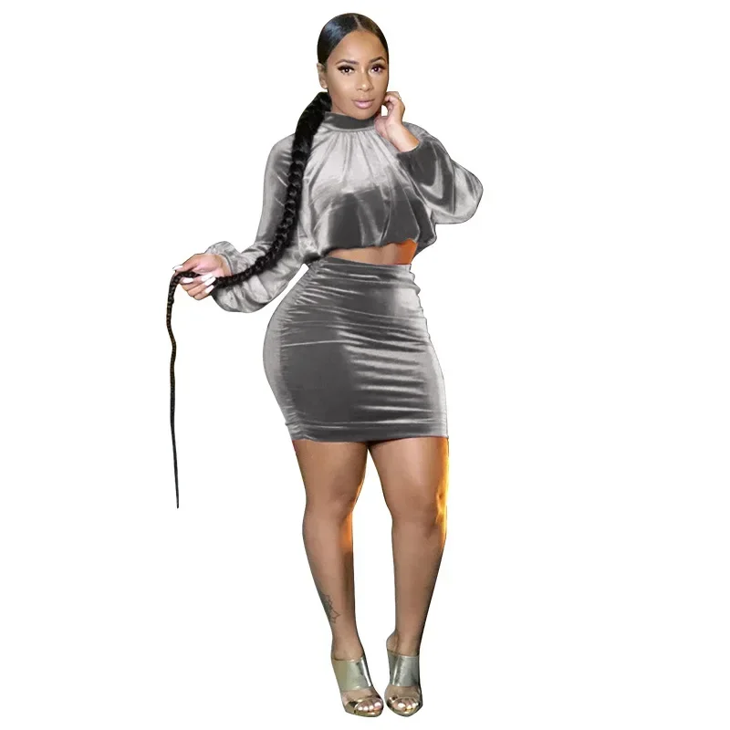 

Plus Size 9XL 8XL 7XL 6XL 2025 Summer Women Sexy Nightclub Lantern Sleeve Pleated Party Dresses Two-Piece Dress Set Vestidos