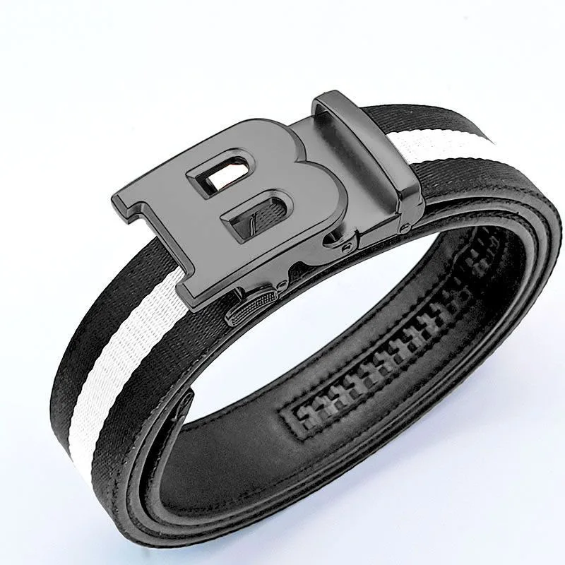 2025 New 34mm Business Men Belts Casual Fashion Luxury Designer Famous Brand Male belt Buckle Canvas Leather Belt for men jeans