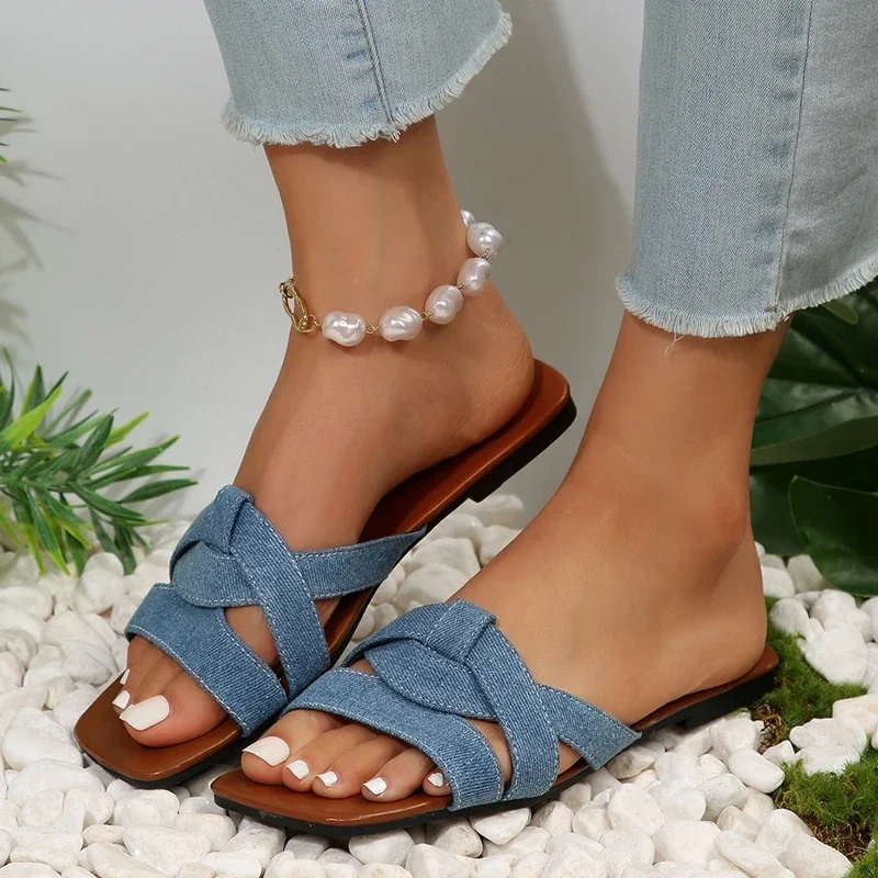 Fashion Brand Casual Women Slippers Outdoor Summer Sandals Beach Shoes Ladies Flip Flops Comfy Flat Shoes Woman Slides Big Size