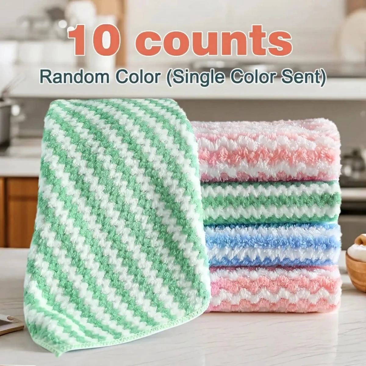 10/20 Counts Kitchen Dish Towels, Super Absorbent Washing Dishes Kitchen Towels, Soft Dish Rags For Drying Dishes Kitchen Cleaning Clothes, Random Color