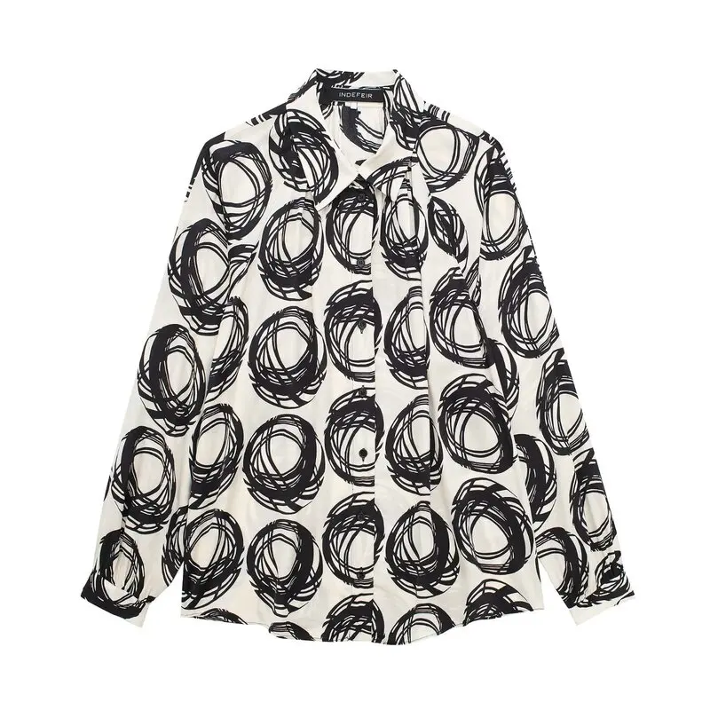 

Ele Long Sve брюки с высокой талией и принтом irt, весна 2023, женский модный комплект, повседневная одежда из смеси хлопка высокого качества