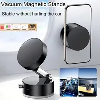 Car Phone Mount 360 Rotating Suction Cup Holder, 1PC Vacuum Magnetic Strong Magnetic Grip Adjustable for Car, Gym, Mirror