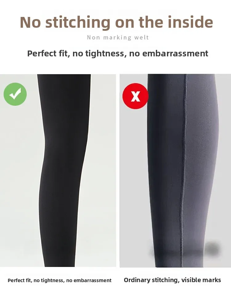 بنطلون يوجا نسائي قطعة واحدة من جلد الغزال، بنطلون طويل عالي الخصر لرفع المؤخرة، ملابس خارجية للشتاء