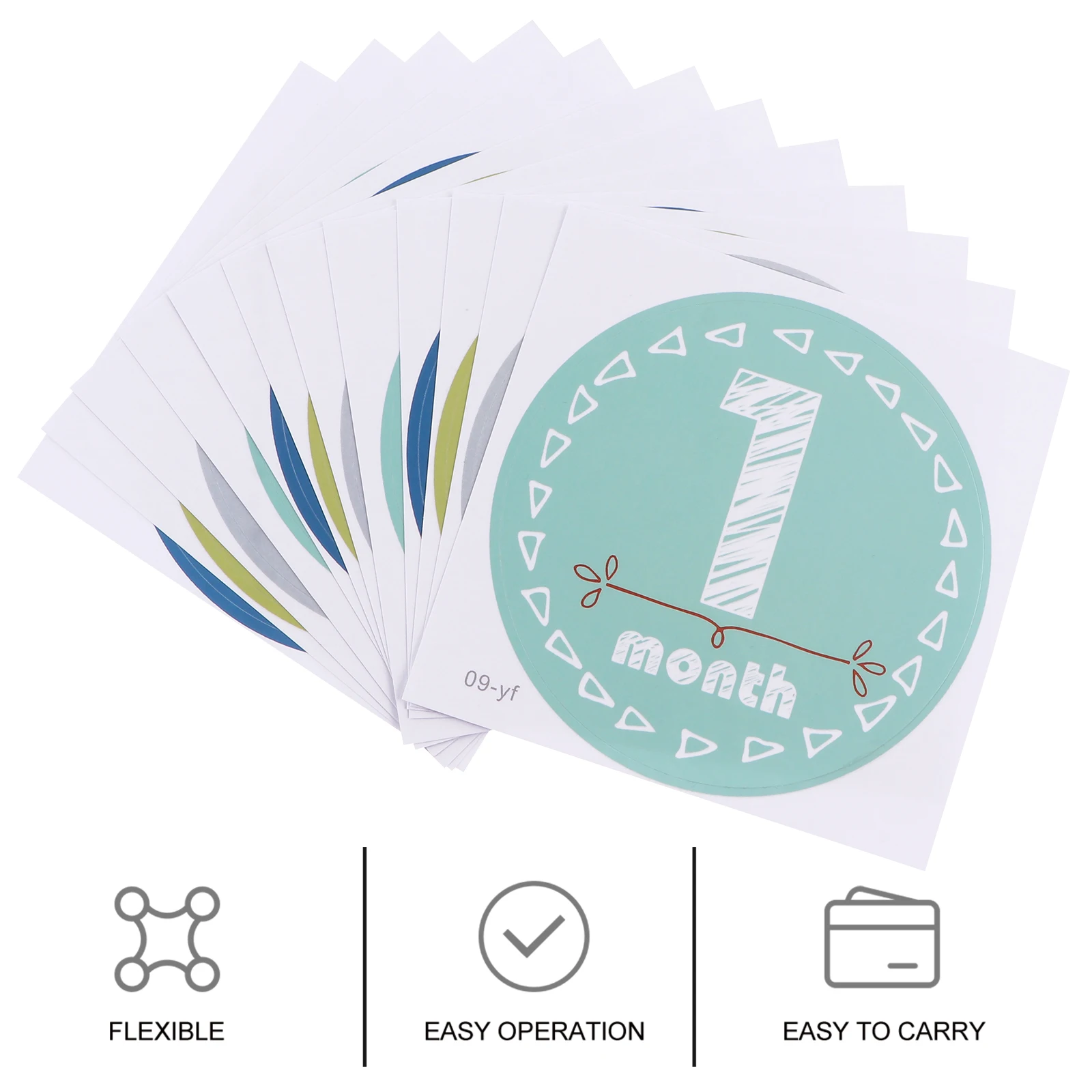 

1 Set Month Sticker 1-12 Months Milestone Photo Prop Newborn Sticker Scrapbook Keepsake Supplies For Album Label Paper