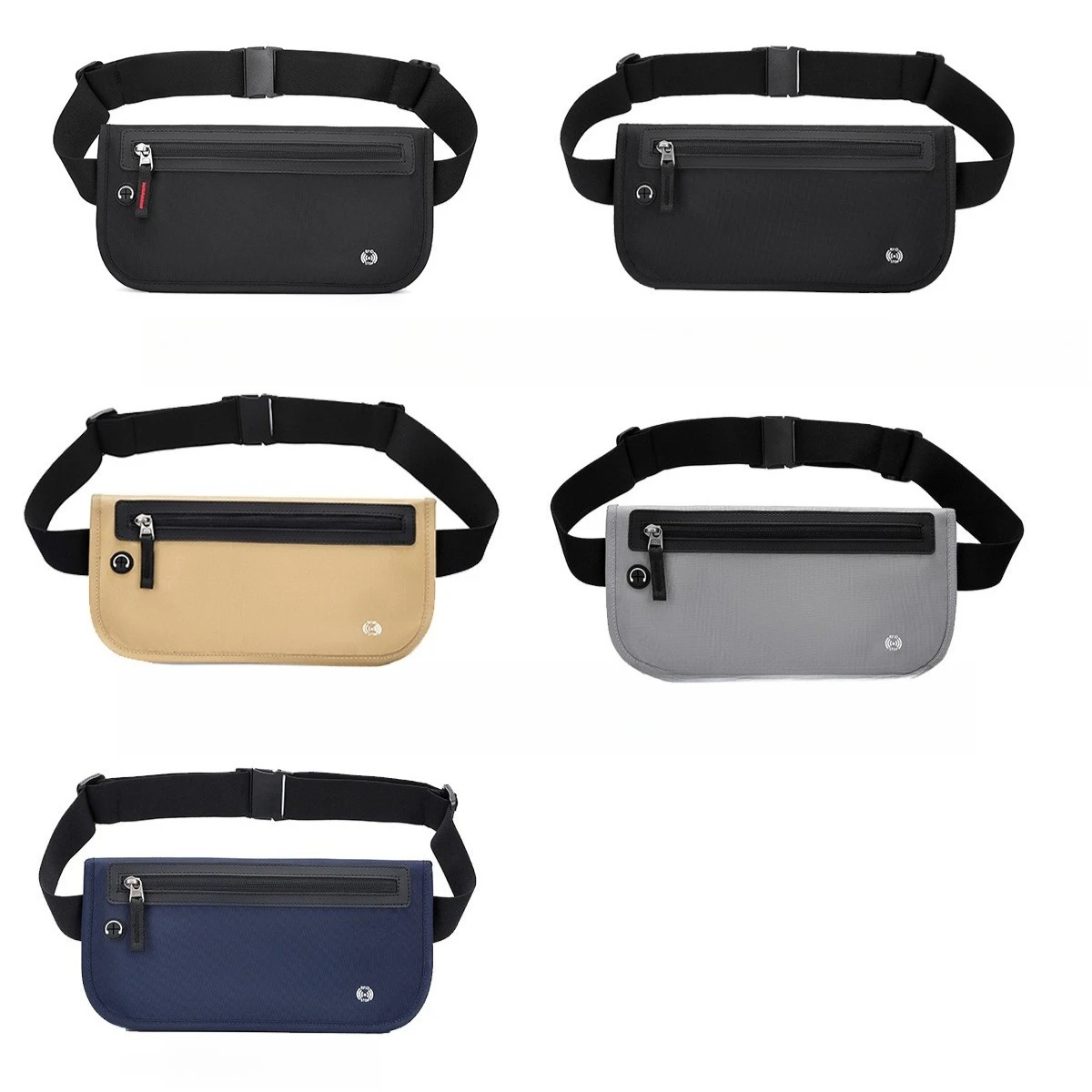 Nylon lightweight RFID passport bag for theft prevention. Waist bag, travel bag, safe passport, lightweight waist pouch wallet.