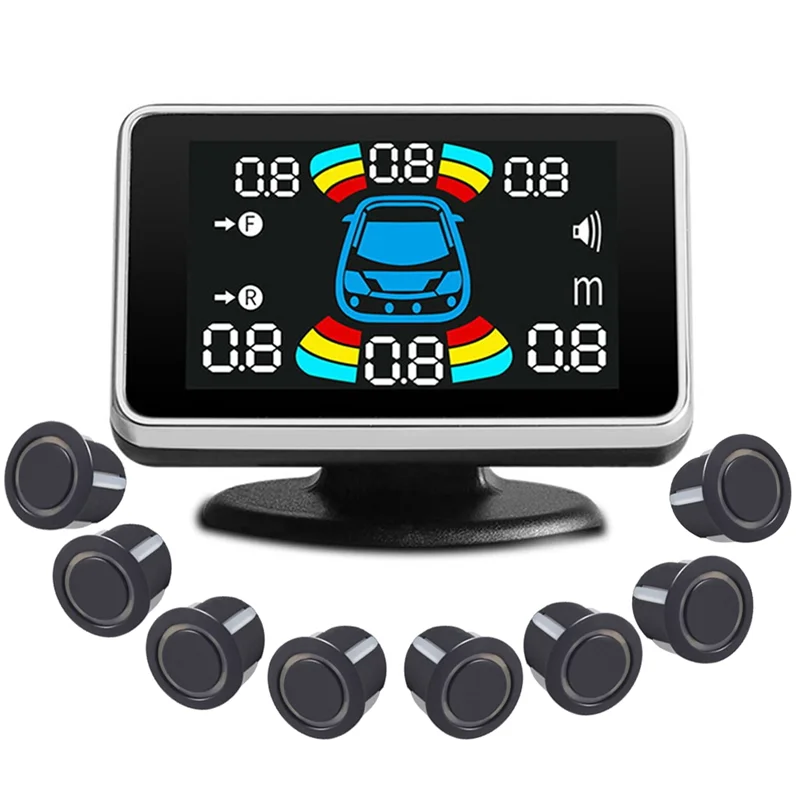 

8-датчик парковки, парктроник, автомобильный радар заднего хода, электроника, задний автоматический детектор, помощь при подложке, зуммер A