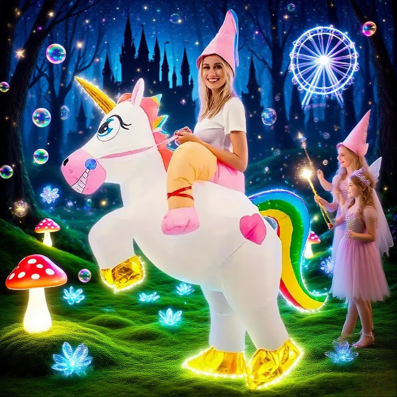 

Cartoon Unicorn Inflatable Clothing Adult Inflatable Clothing Cosplay Set Fun Theme Party Halloween Christmas Dress up Prop Gift