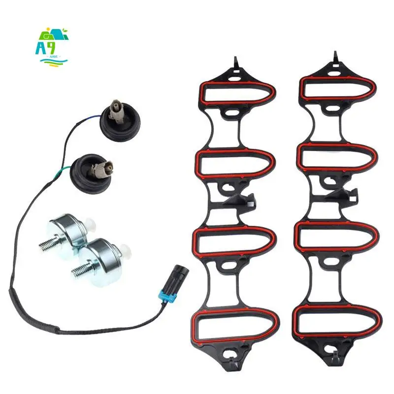 A09E-Knock Sensor Wire Harness Kit With Intake Manifold Gasket Kit For Silverado Sierra 12601822 213-3521 89060413 12589867