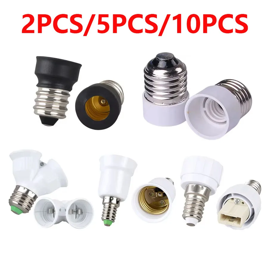

2/5/10pcs E14 E27 Male to E12 G9 E14 E27 Female Lamp Base Bulb Socket Lamp Holder Converter Fireproof Light Conversion Adapter