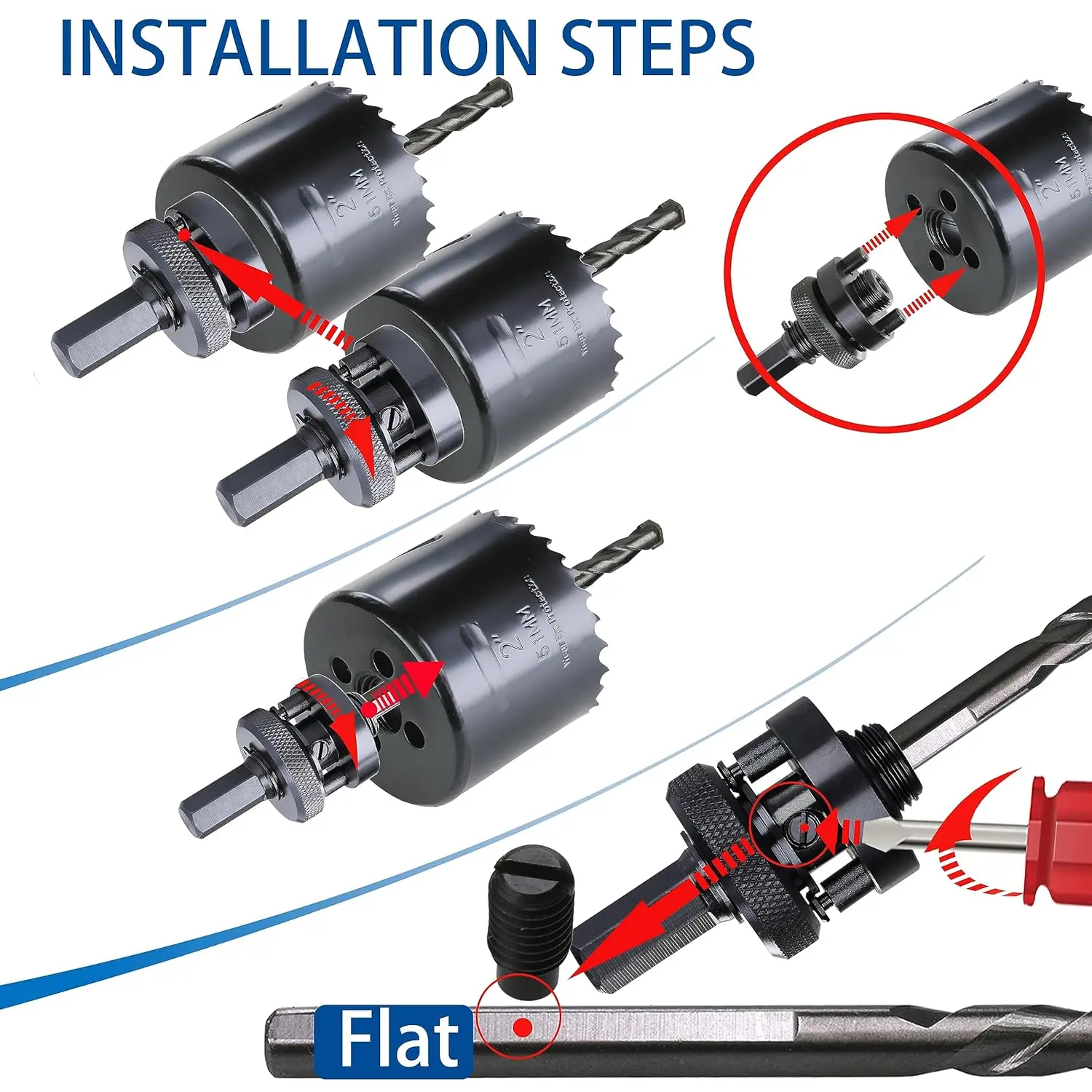 Serra Copo de 8 Polegadas para Uso Pesado em Madeira, Drywall, Plástico, Alumínio, Aço, Ferro - Design Bimetálico com Mandril