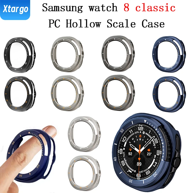 Suitable for Samsung Watch 8 Classic 46mm Protective Case PC Hollow with Scale Case Galaxy Watch 8 Watch Case Accessory