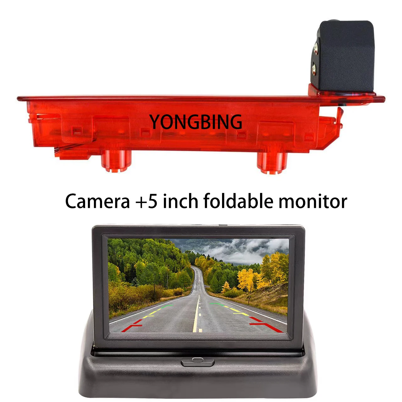 Car brake light rearview mirror, optional monitor for Volkswagen T5/T6 2010-2017 waterproof night vision reversing camera