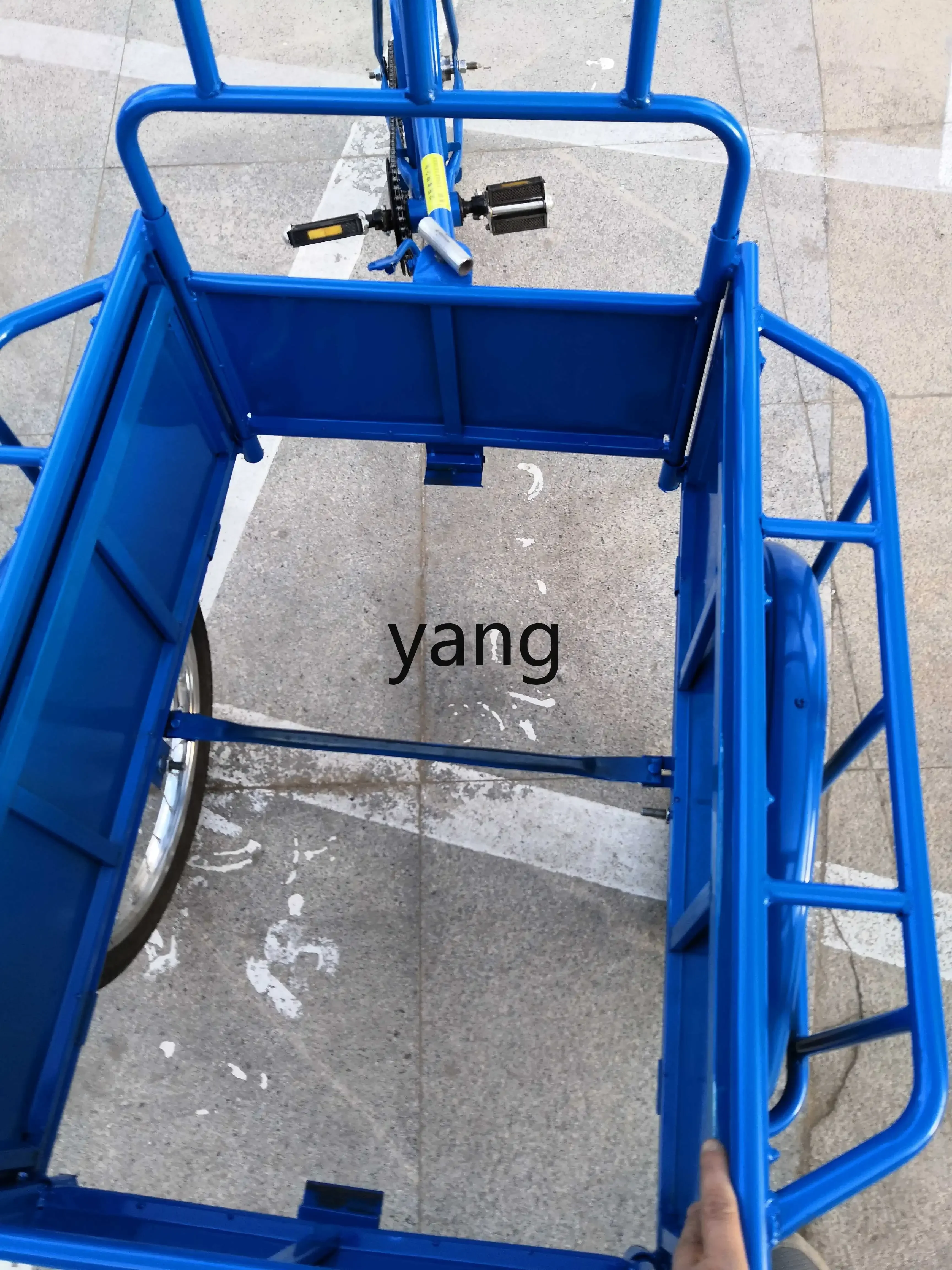CX  folded to ride a donkey human pedal tricycle stall