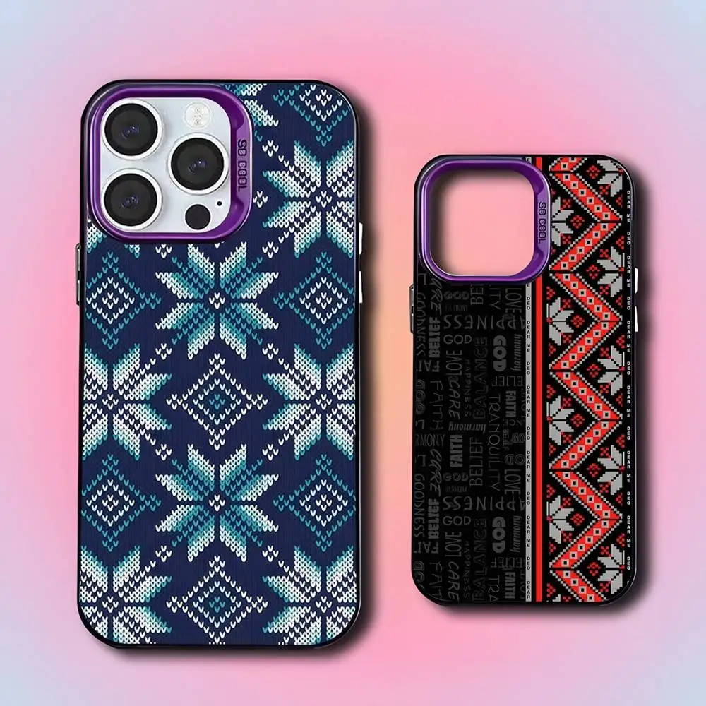 

U-Ukraine Ornaments P-Pattern For Purple Candy Matte Cover iPhone 17,16,15,14,13,12,11,Mini,Pro,E,SE4,XS,MAX