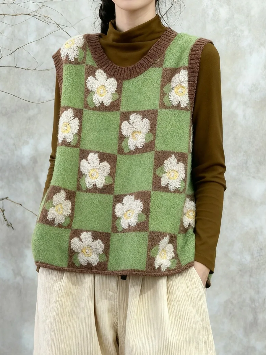 

Trendy Knitted Open-front Svel round Ne Vest for Women Loose Fit Autumn New Sle Faionable Color Blo Texture Design