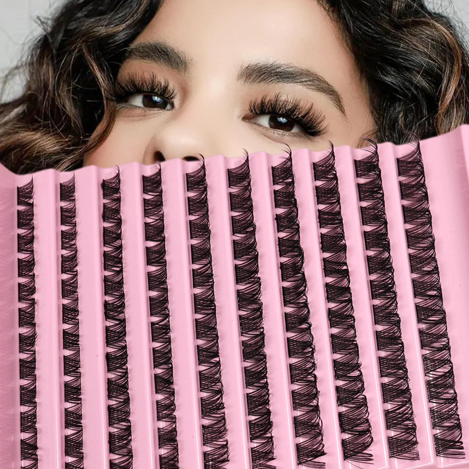 8-16mm D Curl Cluster Lashes 120pcs Fluffy Individual Lash Clusters Natural Soft False Eyelashes Reusable DIY Eyelash