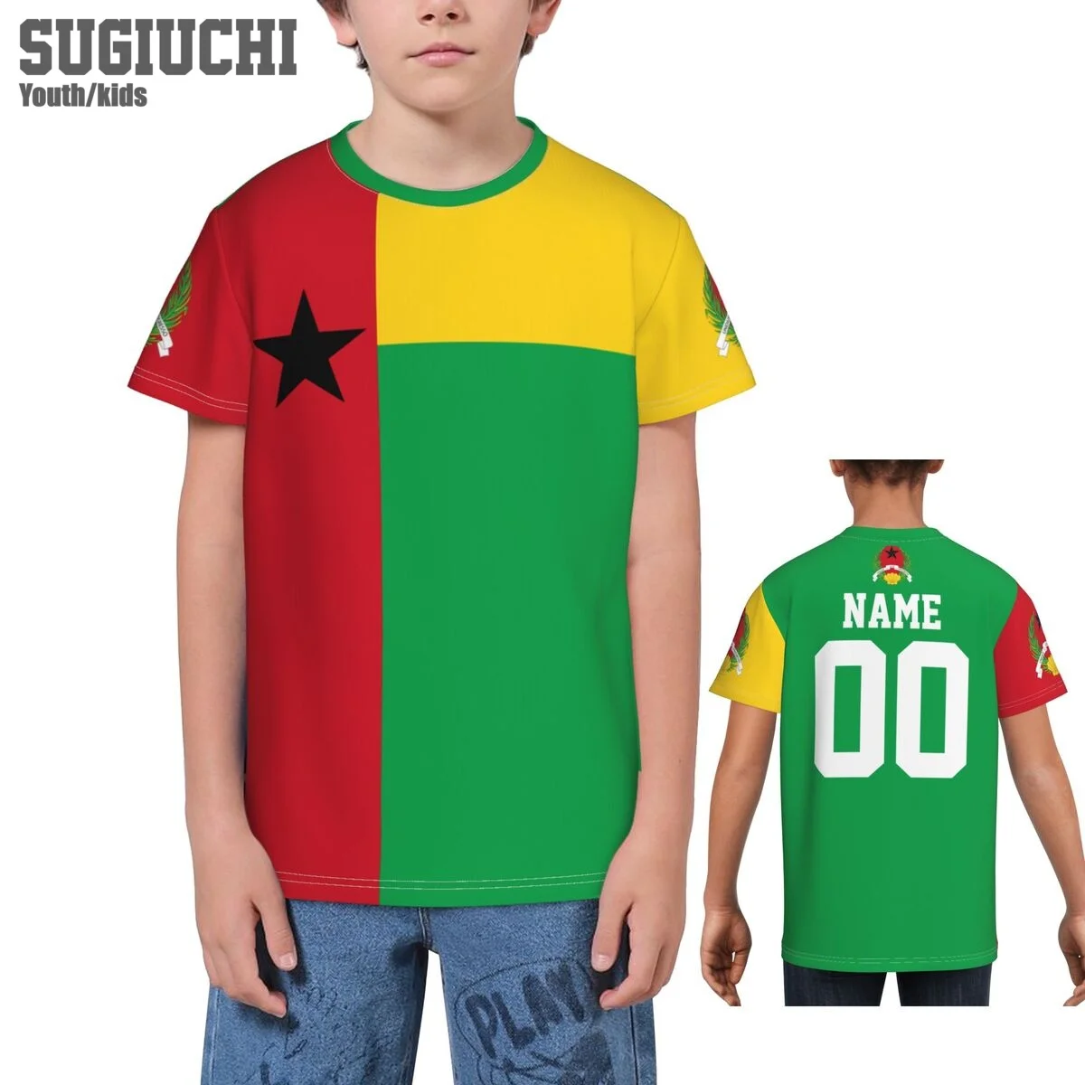 Custom Name Number Guinea-Bissau Flag Emblem 3D T-shirts For Kids Youth Boy/Girl Tees jersey Soccer Football Fans Gift T shirt