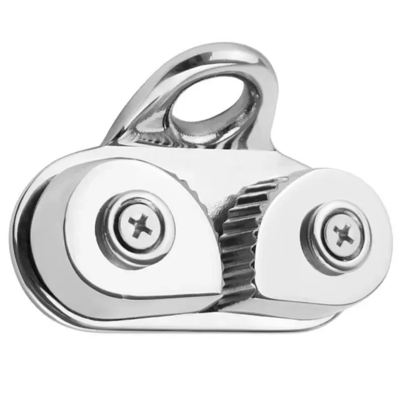 Boat Cam Cleat, 2 Pcs Quick Rope Clamp with Leading Ring, 316 Stainless Steel Marine Hardware, for Sailboat Kayak Deck Rigging
