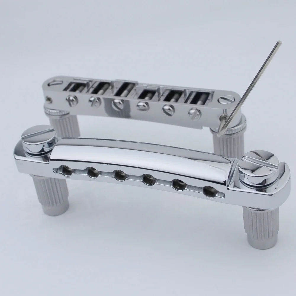 Tune-O-Matic Guitar Stop Bar Tailpiece + LP SG Electric Guitar Bridge with Anchors And Studs for LP SG Guitars Chrome Black