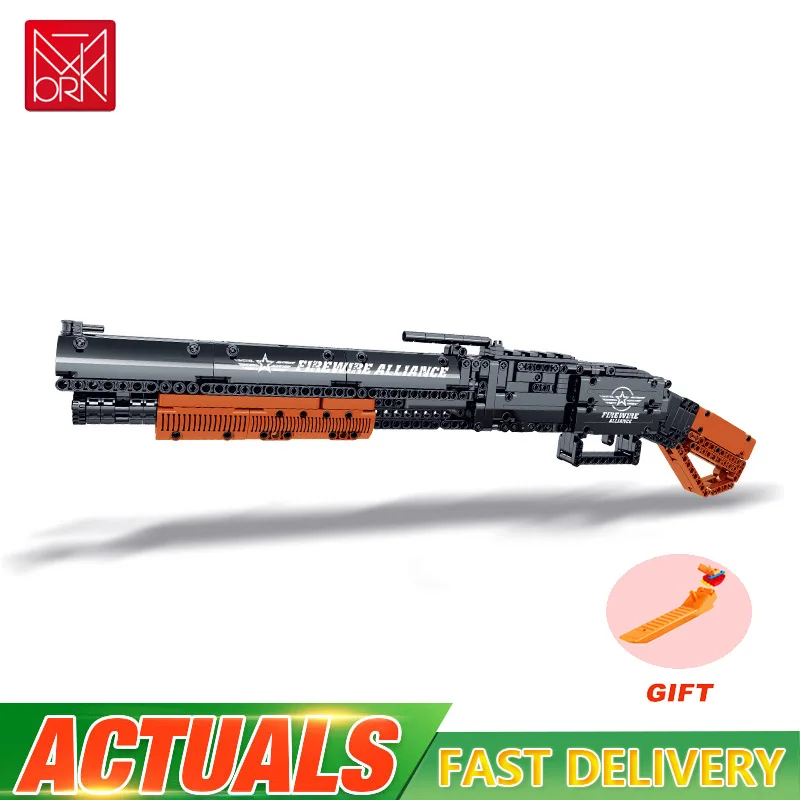 

MORK 555pcs-1594pcs Assault Rifle M4 Machine Gun 98K Sniper Rifle Building Blocks Model Firearms Series Toy for Boy Gifts 051003