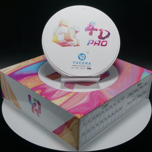 Yucera 98 × 16 ミリメートル透明度 43-57% 強度 700-1200Mpa 歯科材料歯科ラボ 4D プロ多層ジルコニアブロック
