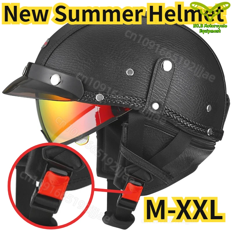 

Dual Visor Half Face Motorcycle Helmet Open Face Motorbike Helmet for Scooter Cruiser Riding Men Women