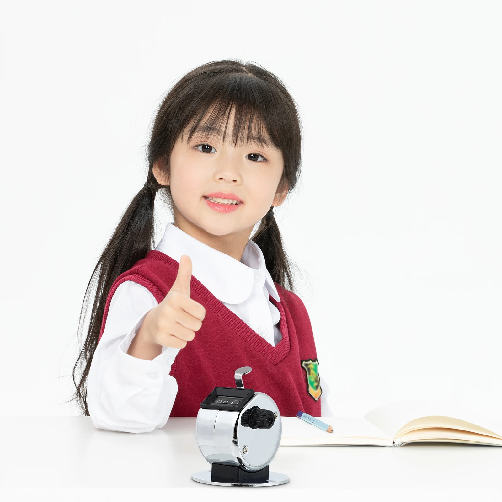 

2 шт. ручные счетчики ручной цифровой счетчик металлический счетчик хромированный прочный компактный размер студенческий кликер