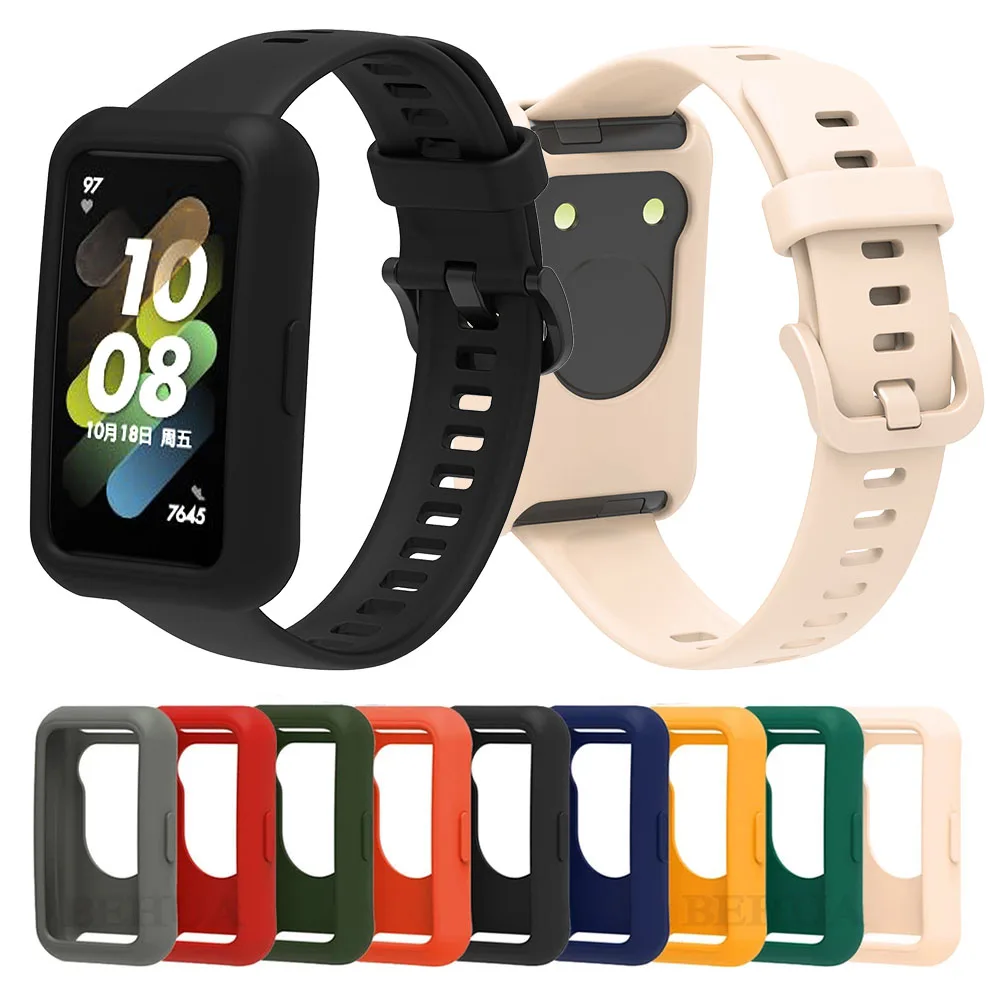 Silicone Protective Case For Huawei Band 7 6 Protector Shell Cover Frame Bumper Accessories