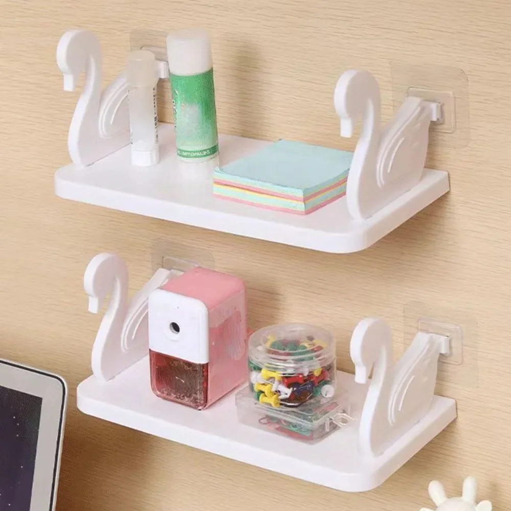 Swan Shelf Home Use No-Punch Removable Kitchen Bathroom Multifunctional Shelf Adhensive Hanging Rack Holder Storage Holders Rack