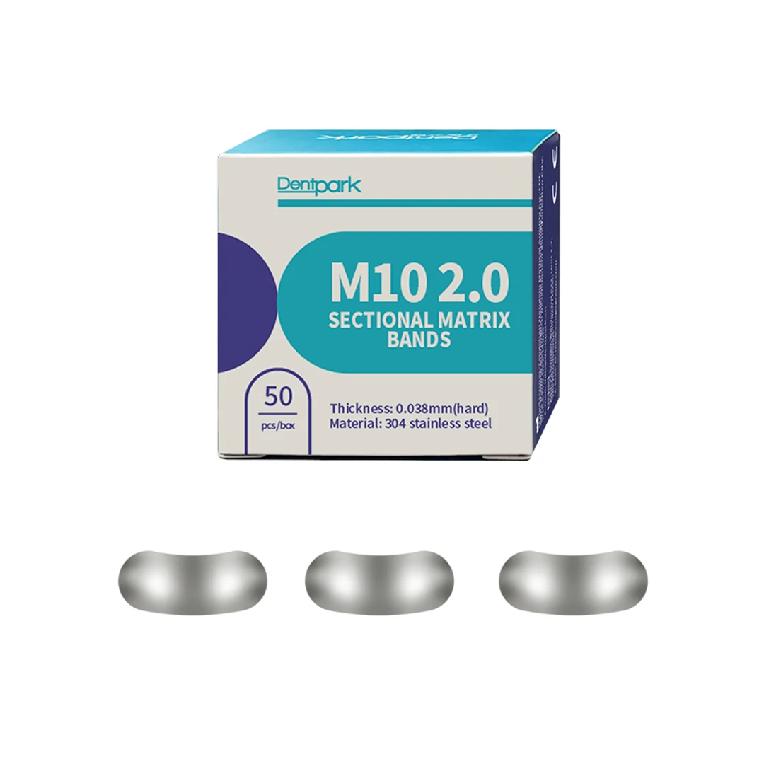 Dentpark/50 pezzi Fasce per matrici dentali M10 2.0 Matrici sagomate sezionali Spessore: 0,038 mm Strumenti per materiali odontoiatrici