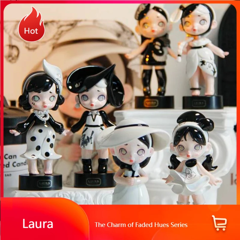 لورا سحر الصفائح الباهتة سلسلة صندوق أعمى لطيف أنيمي الشكل تحصيل نموذج دمية سطح المكتب الحلي الكبار لعبة أطفال هدية